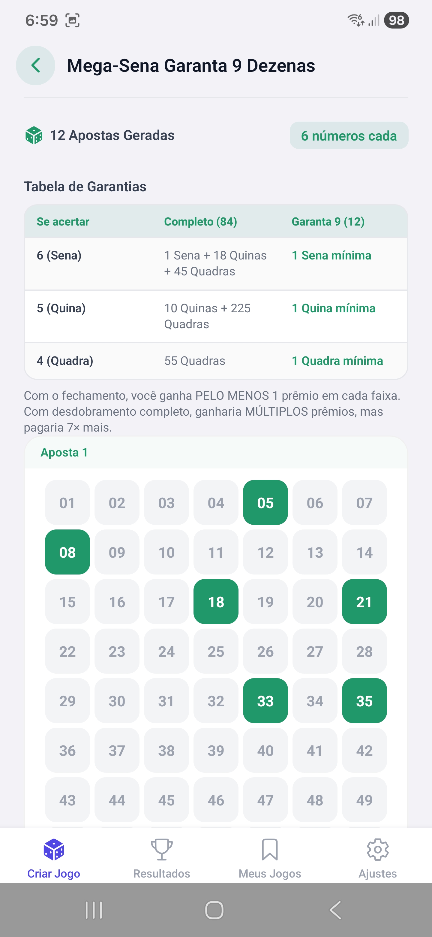 Garantir 9 pontos na Mega-Sena